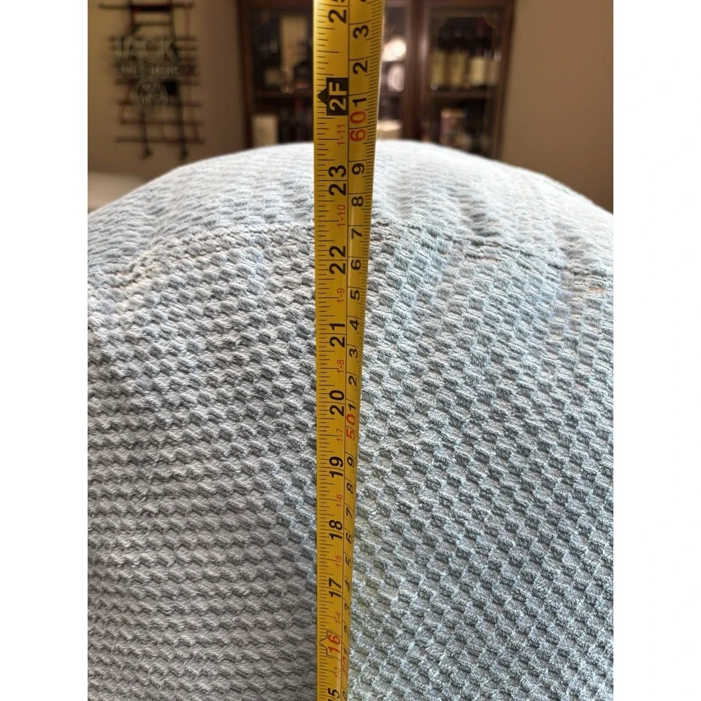 CordaRoy's Chenille Footstool Ottoman Light Blue 22